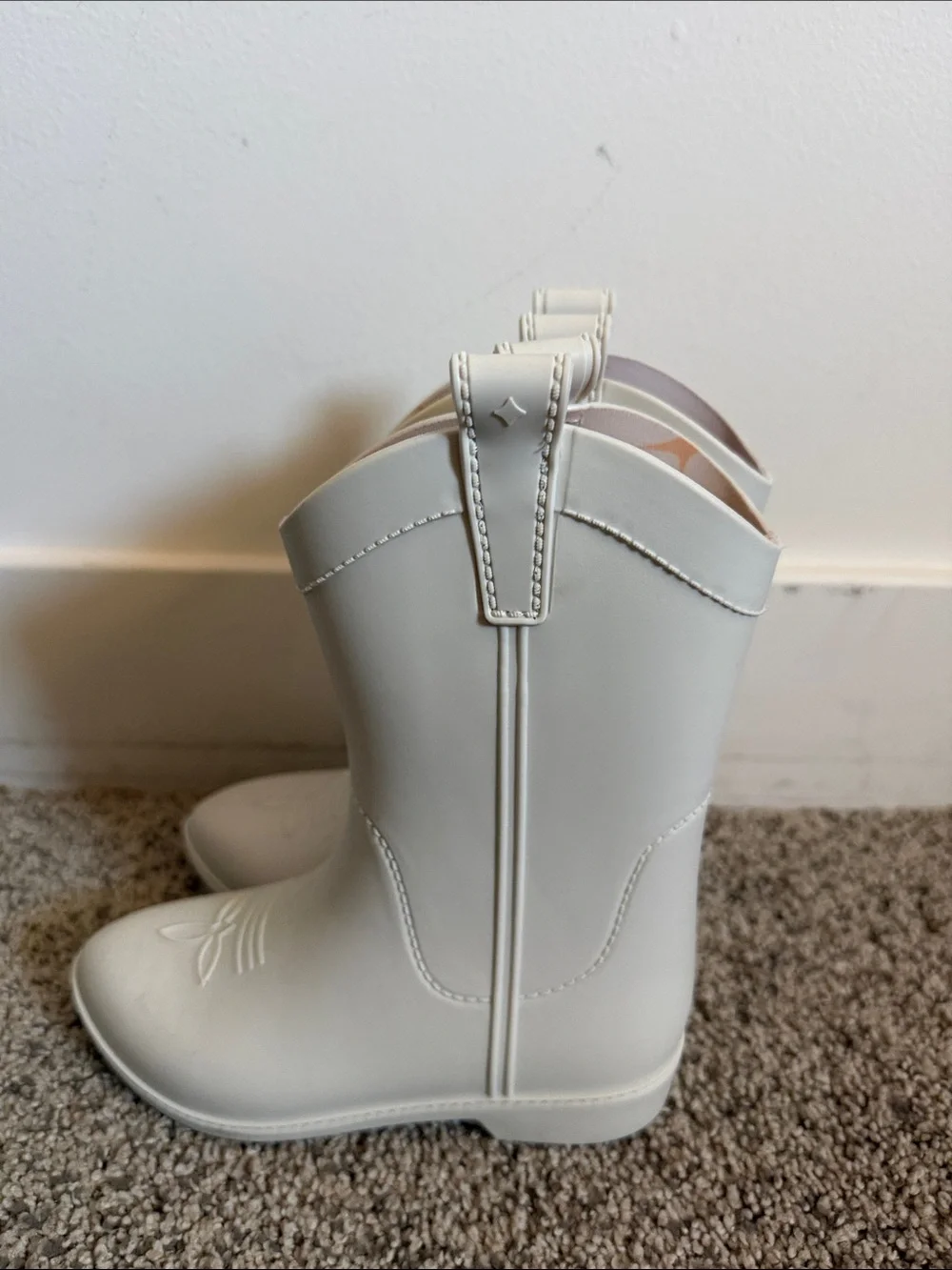 Kids Dakota Ridge Waterproof Rain Cowboy Boots - White